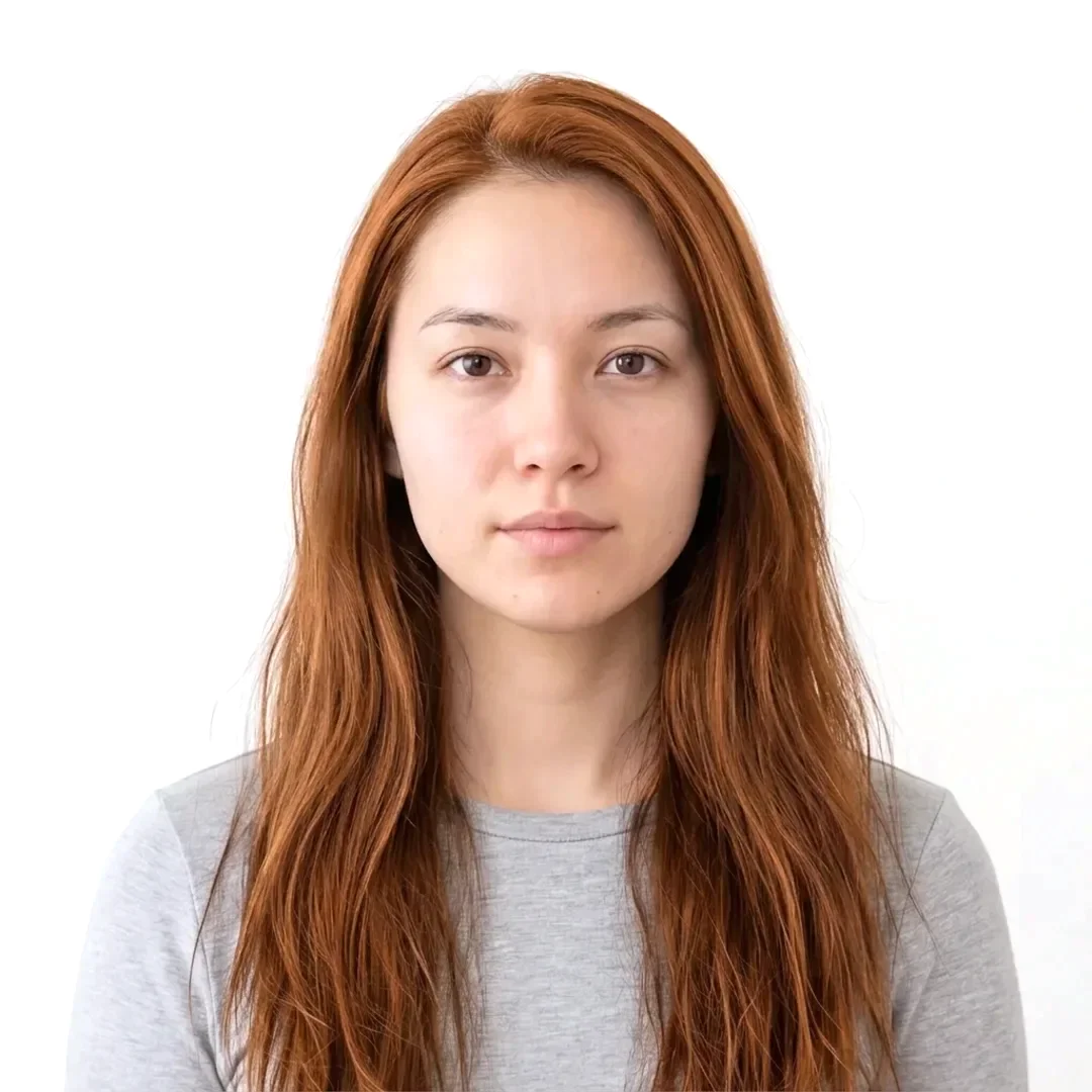The same model rendered with golden copper hair